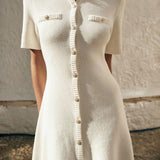 Aline | Knit Button Dress