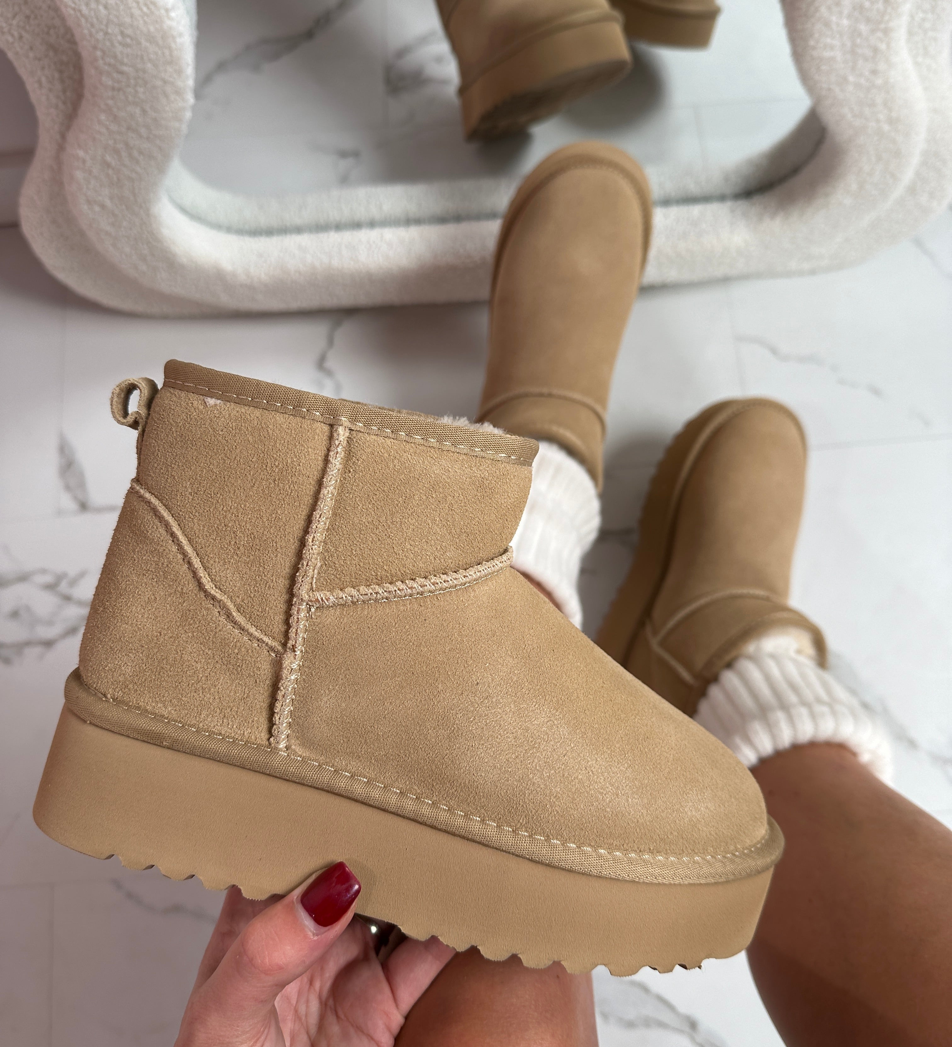 Jolinda | Beige Winter Boots